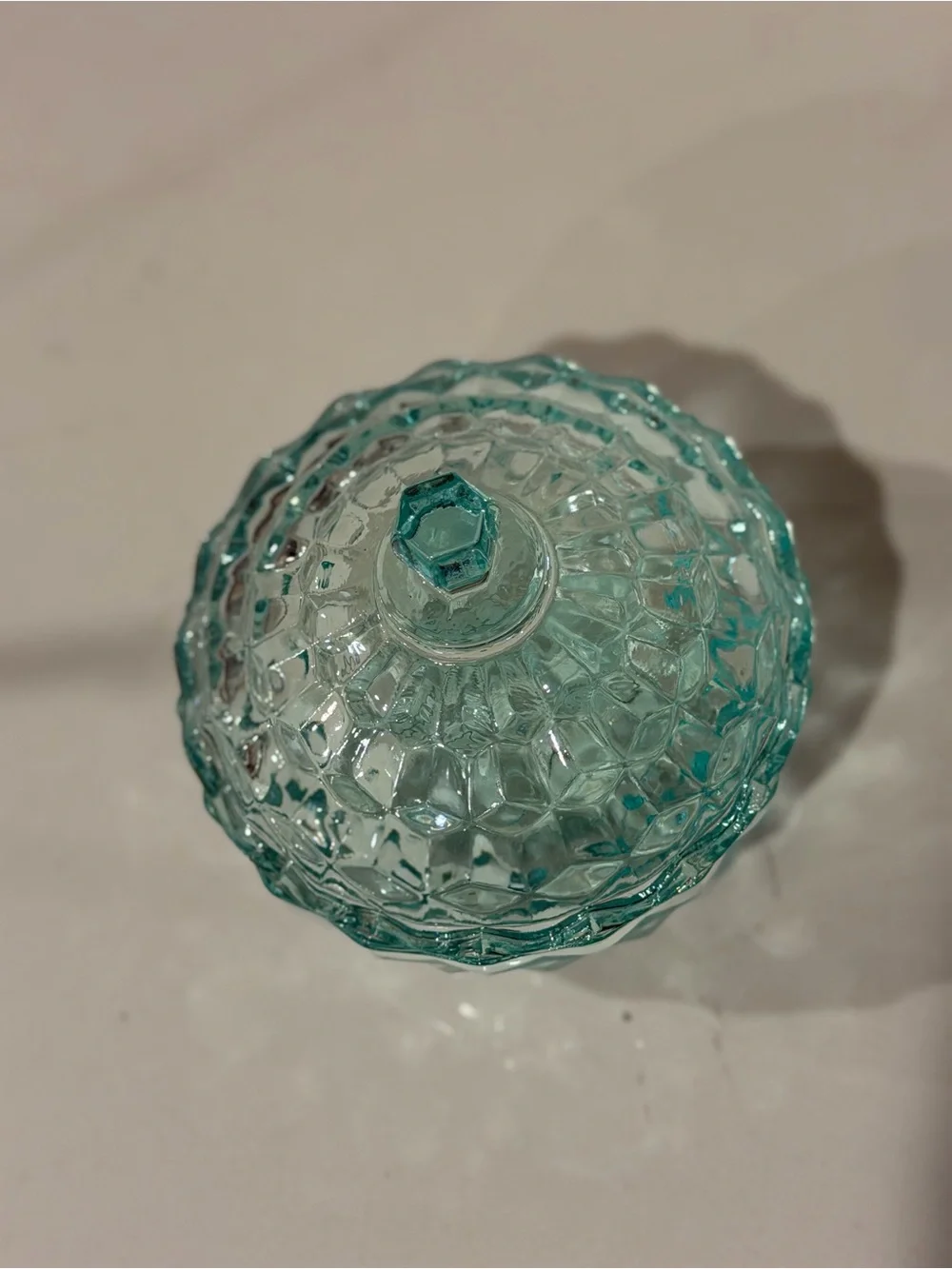 Vintage Indiana Glass Blue Glass Candy Dish with Lid